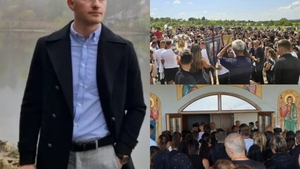 Imaginile durerii. Cristian Molnar, tânărul înghițit de ape în Italia, a fost înmormântat
