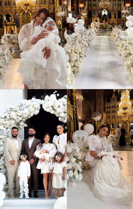 Larisa Udilă și-a botezat fiica! Imagini de basm de la slujbă și party: Andra Măruță și Theo Rose au încins ringul de dans pentru invitați