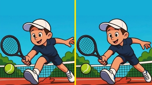 Test de logică | Identificați toate diferențele dintre acești doi jucători de tenis. Câte ați găsit?