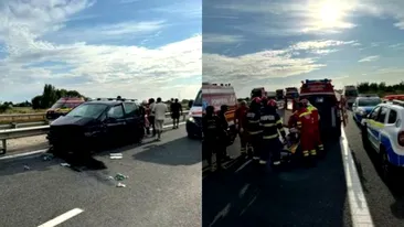 Accident grav pe A3: 2 victime au fost intubate, iar alta a fost preluată de elicopterul SMURD