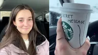 Această tânără a comandat o cafea de la Starbucks. Când a citit mesajul scris pe pahar, să cadă din picioare