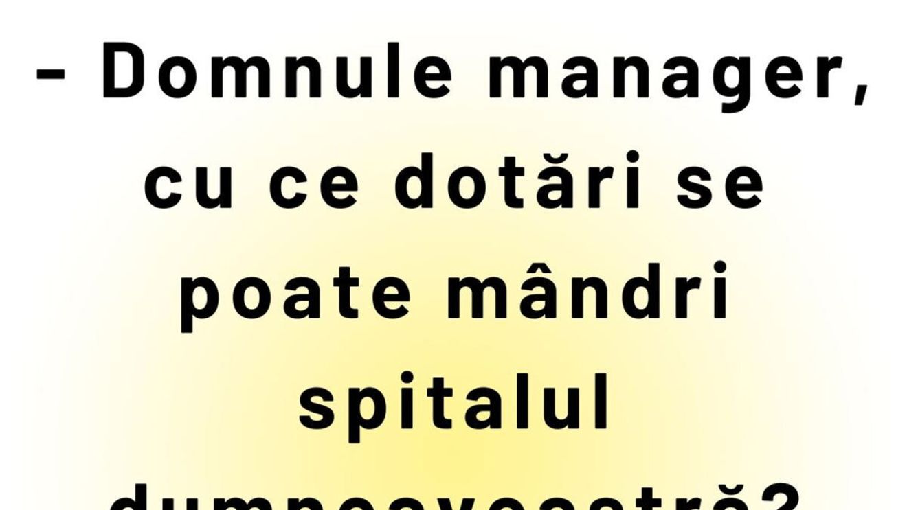 Bancul sfârșitului de săptămână | Dotări spitalicești