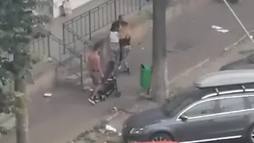 Așa iese când fostul și actualul iubit se întâlnesc! Bătaie filmată în plină stradă, în Buzău, între rivali! Victimă a căzut și femeia VIDEO