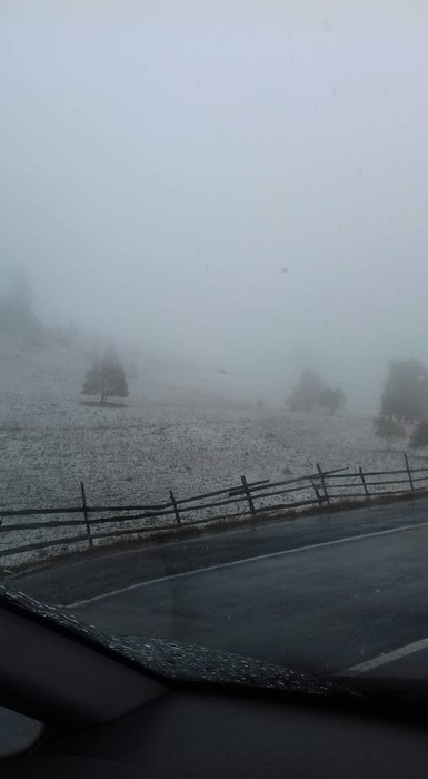 Ploia măruntă a fost înlocuită, doar după câteva ore, de zăpadă