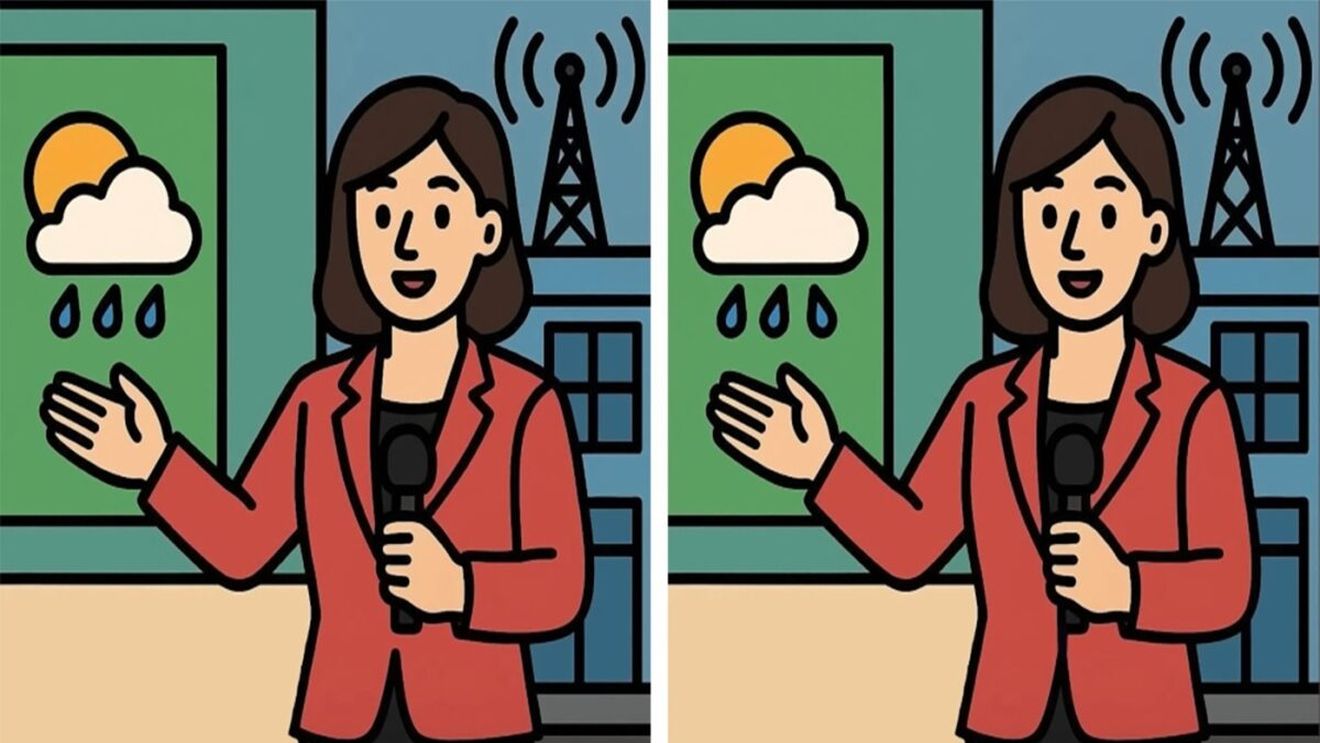 Test de inteligență | Identificați cele 3 diferențe dintre cele două prezentatoare ale rubricii Meteo