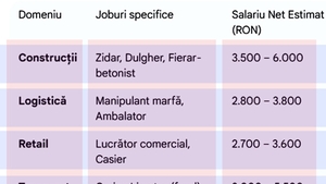 Ce job-uri poți avea în România fără 12 clase terminate. Ce salarii primești pentru ele, în 2026