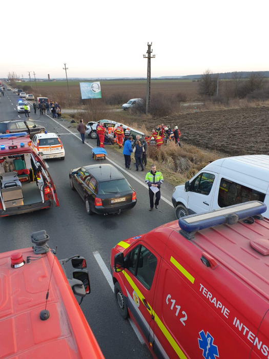 Planul Roșu activat la Satu Mare, în urma unui accident! Șapte victime au ajuns la spital