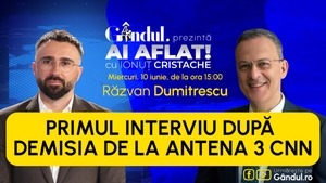 „Ai Aflat! cu Ionuț Cristache” începe miercuri, 10 iunie, de la ora 15.00, live pe Gândul. Invitat: Răzvan Dumitrescu