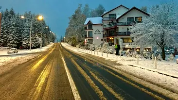 S-a instalat iarna în țară! A nins ca în povești la Poiana Brașov, dar drumarii au avut de tras în mai multe zone din țară VIDEO