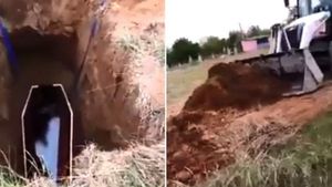 Șocant! O bătrână moartă din cauza coronavirusului a fost aruncată în groapă cu buldoexcavatorul