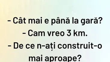 BANC | Cât mai este până la gară?