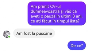 BANC | „Am primit CV-ul dumneavoastră și văd că aveți o pauză în ultimii 3 ani, ce ați făcut în timpul acesta?”