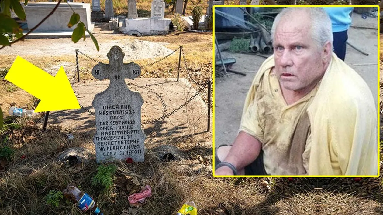 Greșeli gramaticale de râsul curcilor! Ce mesaj a scris Gheorghe Dincă pe crucea de pe mormântul părinților lui