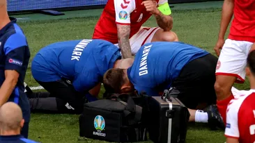Momente dramatice pe teren. Meciul Danemarca-Finlanda a fost suspendat. Jucătorul danez Christian Eriksen a căzut la pământ