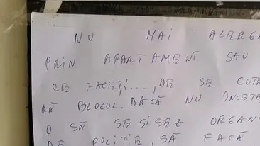 Ce le-a transmis vecinilor săi de bloc gălăgioși un locatar supărat foc: „Este inuman, din jumate în jumate de oră....”