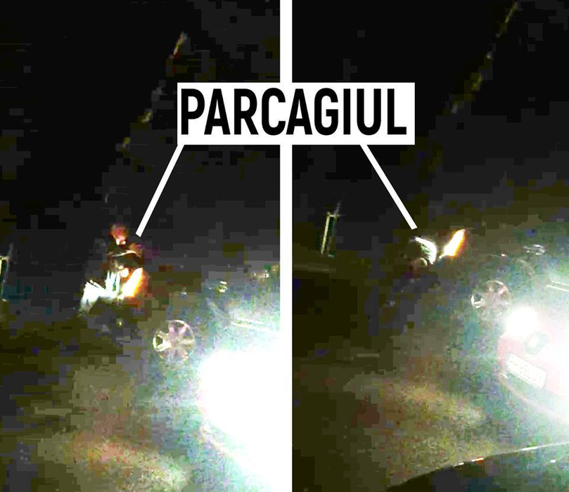 Parcagiul s-a tăvălit în faţa maşinii