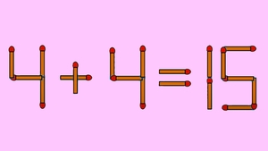 Test IQ cu chibrituri exclusiv pentru genii | Mutați un singur băț, pentru a corecta 4 + 4 = 15