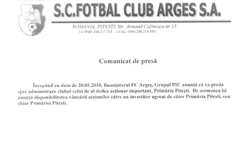 Penescu vrea sa vanda clubul FC Arges! Si-a cedat actiunile Primariei Pitesti!