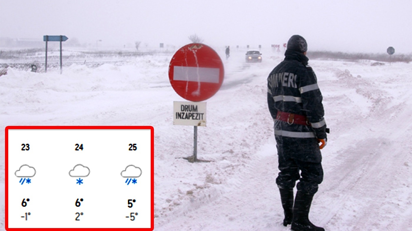 Orașele din România în care începe să ningă încă din noiembrie, potrivit meteorologilor Accuweather