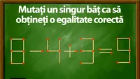 TEST IQ | Mutați un singur chibrit pentru a transforma 8-4+3=9 într-o egalitate