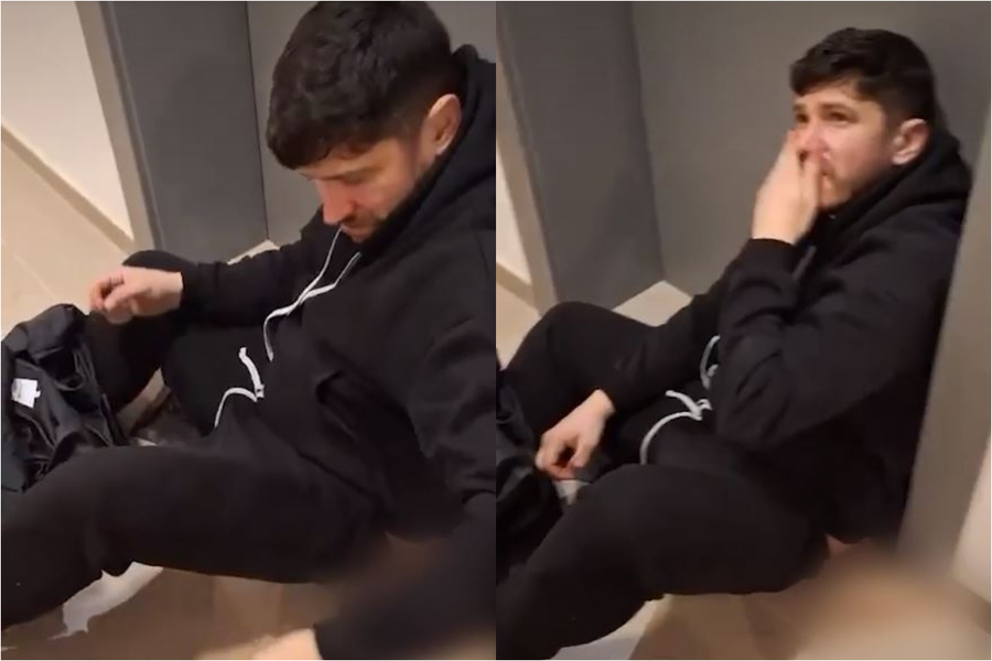Avem imaginile! Dovada că fostul fotbalist Cristi Tănase a fost victima unei agresiuni înainte de a fi filmat aproape leșinat în scara blocului