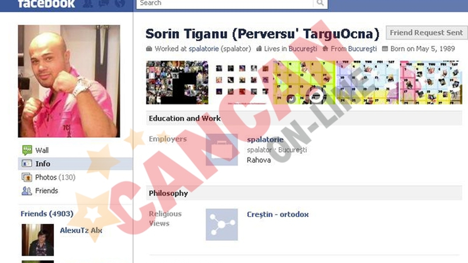 "Perversu' de pe Targu Ocna"  este vedeta pe Facebook