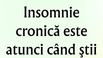 BANCUL ZILEI | Ce este insomnia cronică