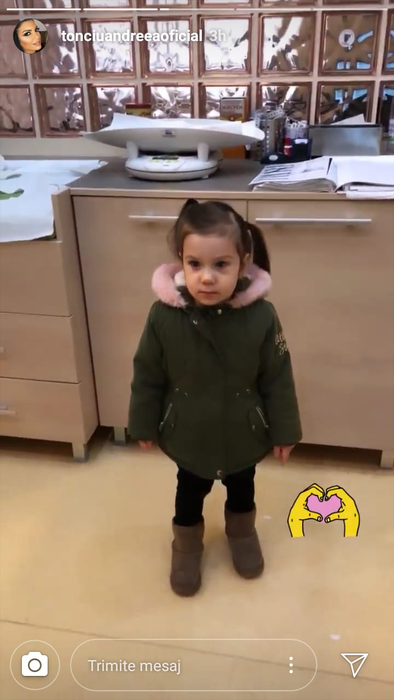 Fiica Andreei Tonciu, la spital. Sursa foto: Instagram Stories