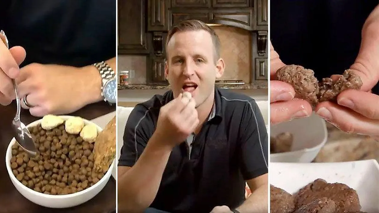 Cum s-a transformat bărbatul din imagine după ce, timp de o lună de zile, a mâncat doar mâncare pentru câini