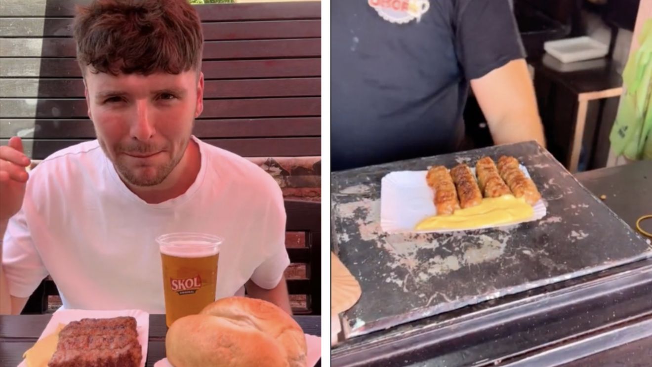 Reacția virală a unui turist din Marea Britanie, după ce a mâncat micii celebri din Piața Obor: ”Acum înțeleg!”