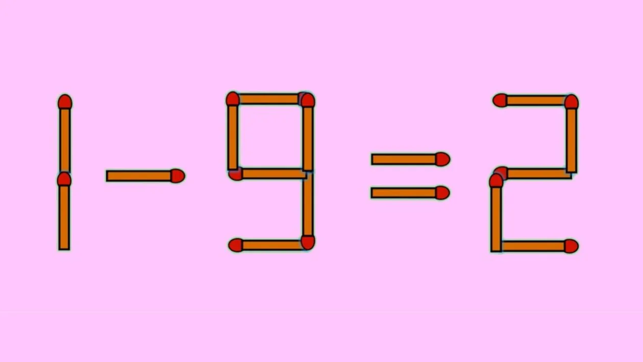 Test IQ exclusiv pentru genii | Corectați 1 - 9 = 2, mutând un singur chibrit