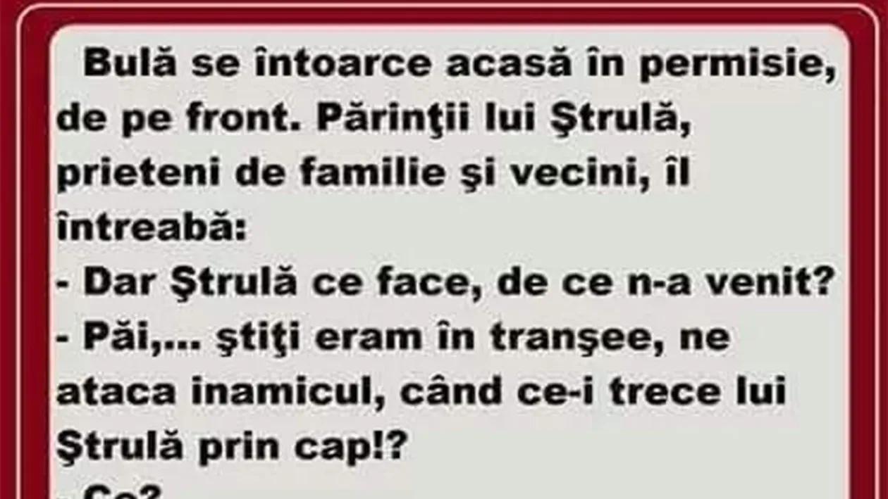 BANC | Bulă se întoarce acasă în permisie, de pe front
