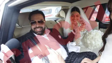 ”Regele” și ”Regina” au depus jurământul în fața lui Dumnezeu. Imagini și VIDEO EXCLUSIV din Biserică cu Florin Salam și Roxana Dobre