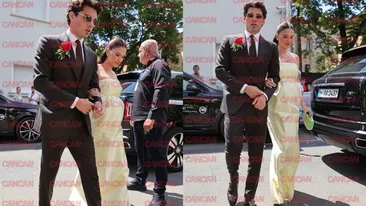 Cât costă rochia purtată de Elena, soția lui Ianis Hagi, la nunta Kirei cu Thomas Ferfelis. Este realizată din mătase satinată luxoasă