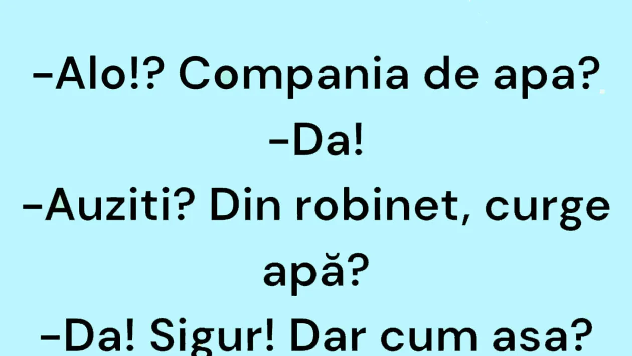 Bancul începutului de săptămână | Compania de apă
