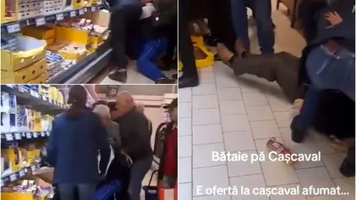 Haos într-un supermarket din Suceava! Cașcavalul la preț redus i-a făcut pe clienți să se calce în picioare: „Stai domnule, ești nebun la cap?”