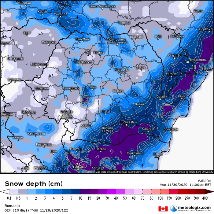 Meteorologii au emis un cod galben de ninsori care începe peste câteva ore. Care sunt zonele din România vizate de avertizare