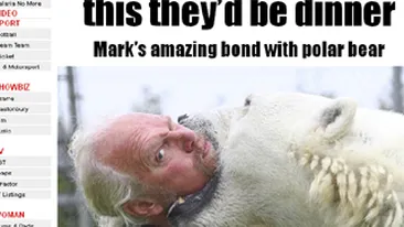 Este nebun sau poate vorbi cu animalele? Un canadian isi baga capul in gura unui urs polar