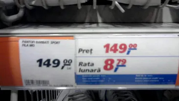 Asta e cea mai tare! Intr-un supermarket din Bucuresti se vand pantofi in rate - Cu 9 RON pe luna, iesi in oras cu adidasi de un milion jumatate