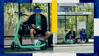 Imagine uimitoare pe străzile Bucureștiului! Un campion mondial așteaptă, cuminte, autobuzul! „L-au salutat toți trecătorii”