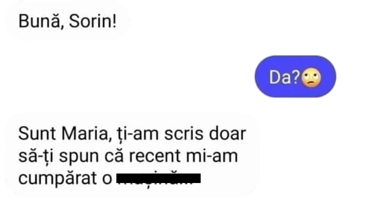 Bancul zilei. Sunt Maria, ţi-am scris doar să-ţi spun că recent mi-am cumpărat o...