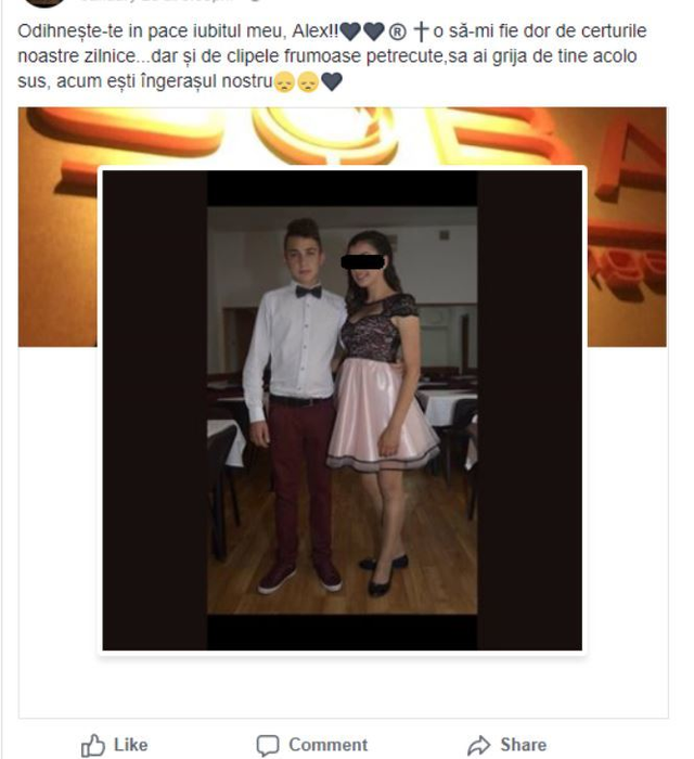 Mesajul sfâşietor pe care iubita fotbalistului de 16 ani care a murit duminică l-a transmis: ”Să ai grijă de tine!”