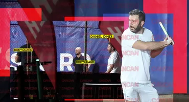 Comicăria de pe lume: a jucat tenis păzit de bodyguarzi pe teren! 😂 CANCAN.RO are imagini fabuloase cu miliardarul român care-l vrea pe Federer partener la dublu