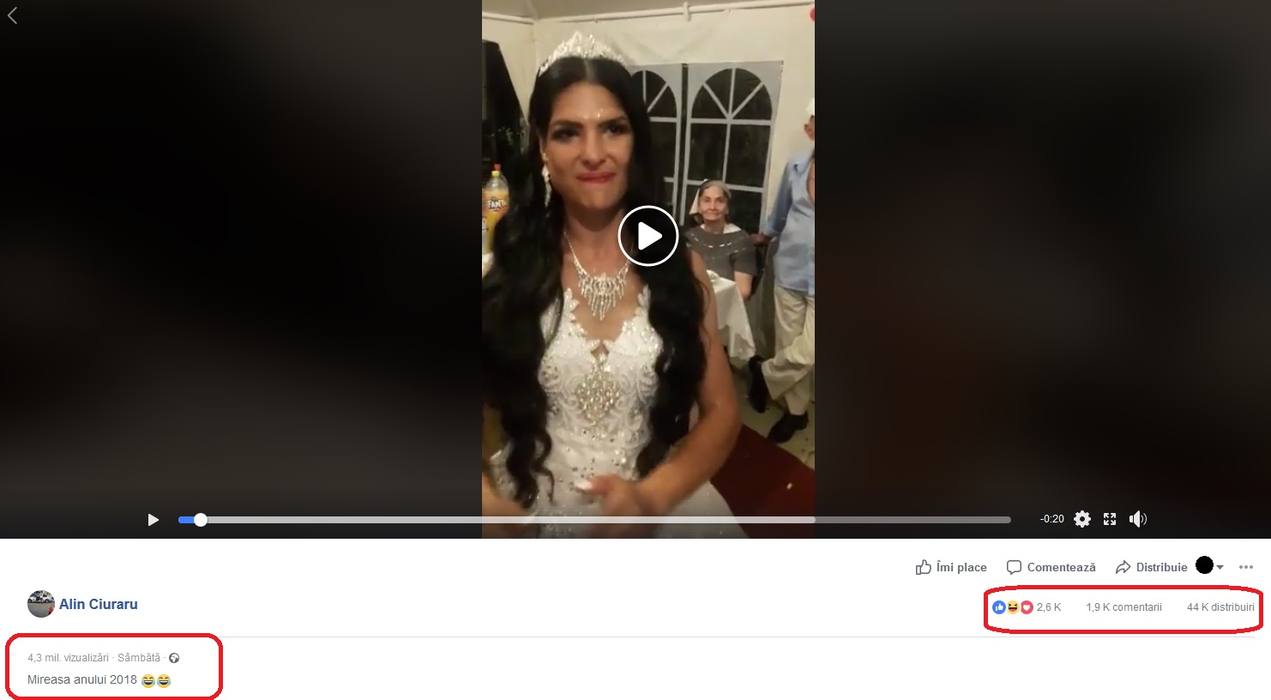 O mireasă fără dinți din România a ajuns virală. Într-o singură lună, filmulețul a fost văzut de peste 4 milioane de oameni