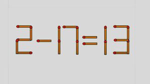 Test de inteligență | Corectați 2 - 17 = 13,  mutând un singur chibrit