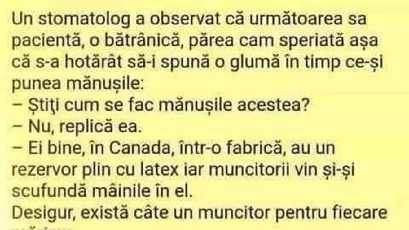 BANC | Dentistul și pacienta pensionară