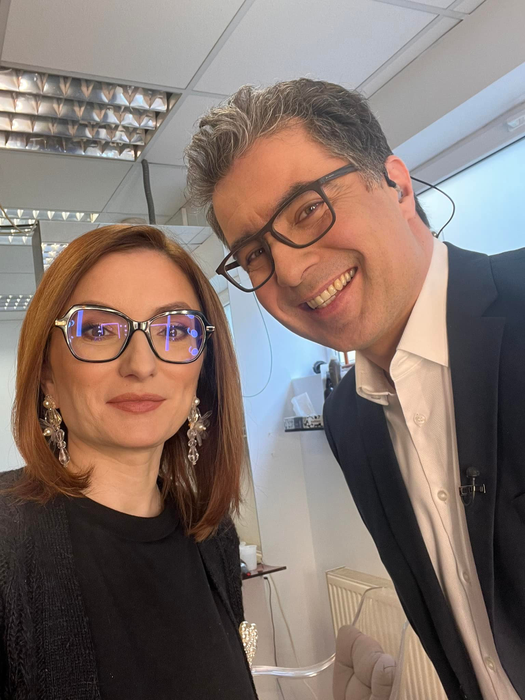 Cristian Leonte și soția lui, jurnalista Paula Herlo / Foto: Facebook