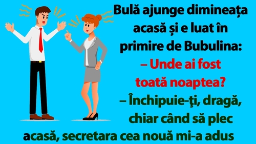 BANC | Bulă ajunge dimineața acasă și e luat în primire de Bubulina