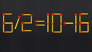 Test IQ cu chibrituri | Corectați 6/2 = 10-16, mutând un singur băț