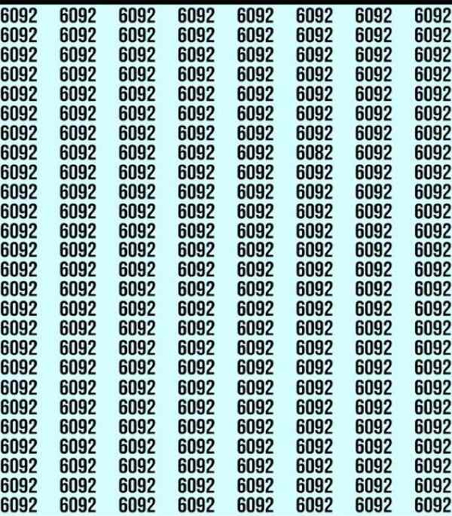 Test de logică | Găsiți singurul număr diferit de 6092!